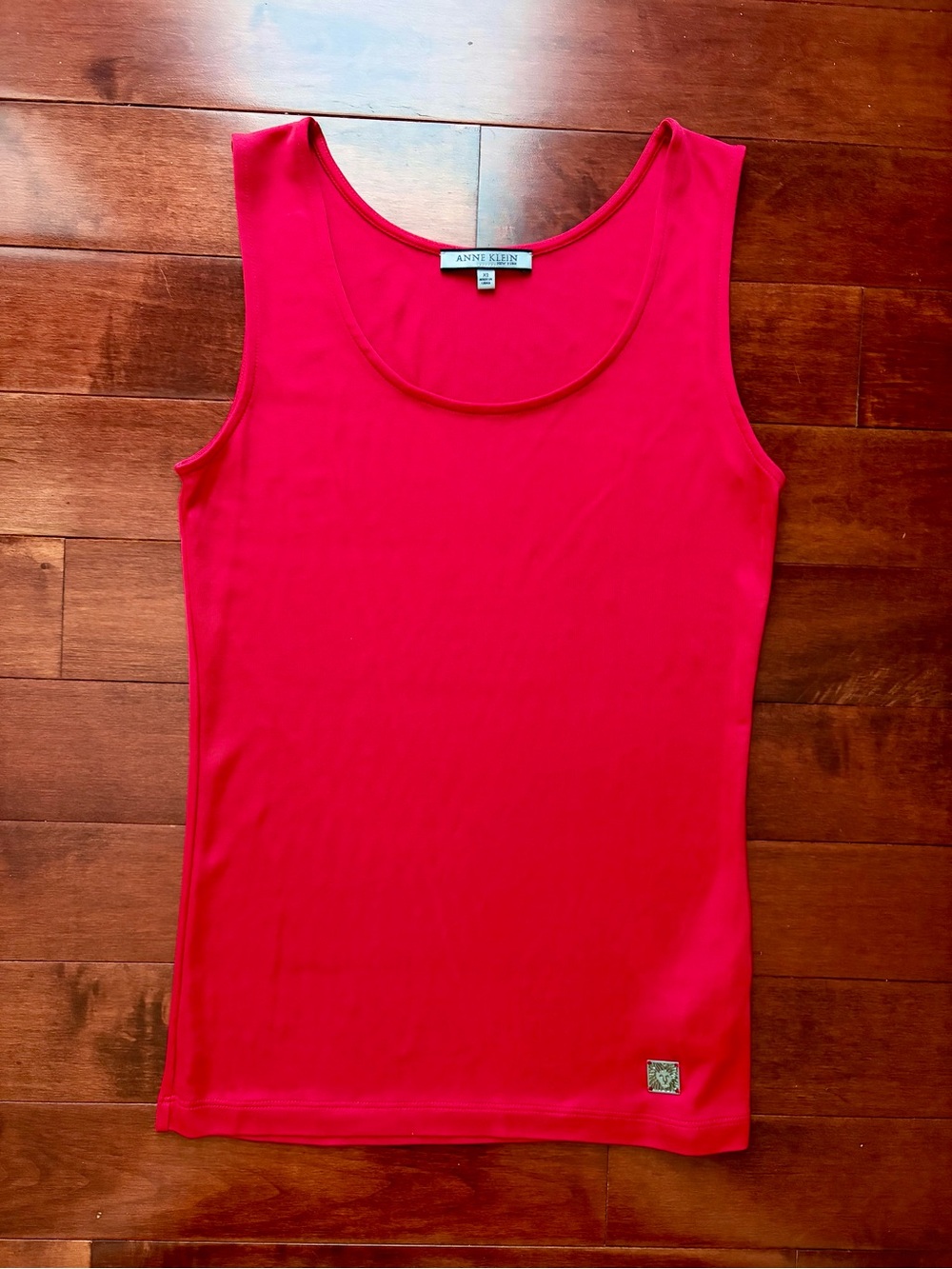 Anne Klein Magenta Silk Bend Scoop Neck Tank